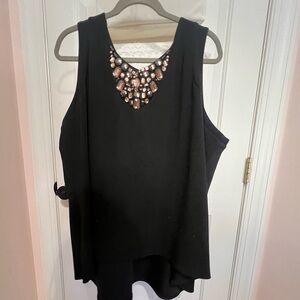 Lane Bryant Black Top with Embellished Neckline - 22/24